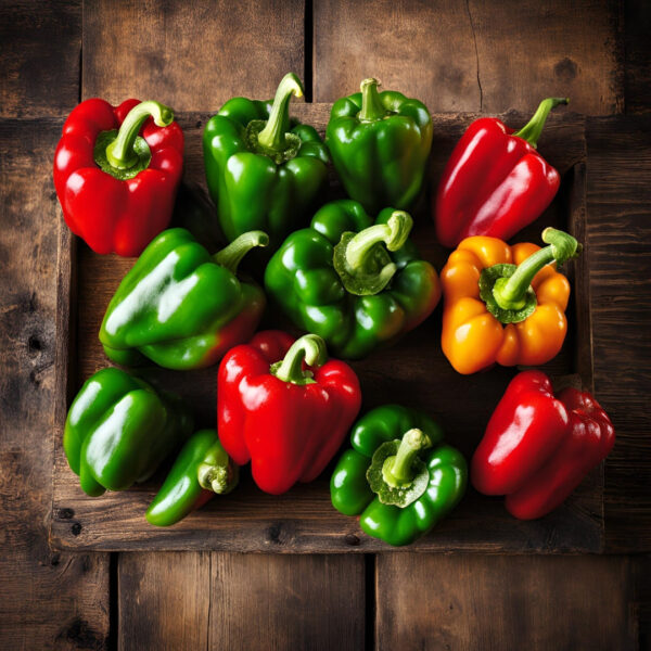 (Non-Cut Raw) Green & Red Pepper